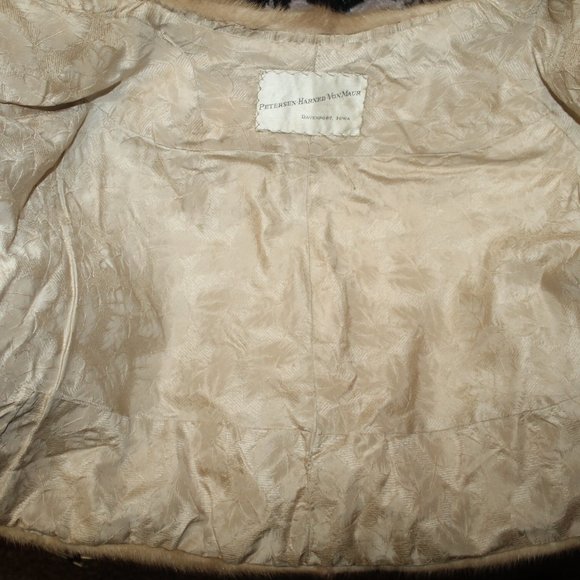 1938 Petersen Harned Von Maur Genuine Autumn Haze Mink Stole Jacket Shawl Coat - Picture 4 of 8